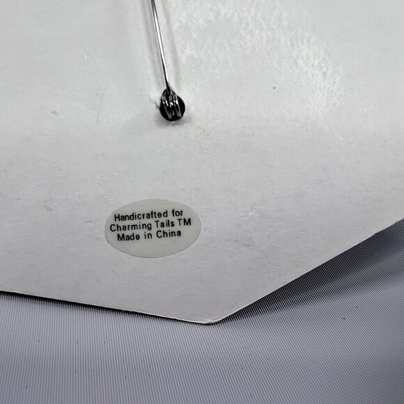 Charming Tails Vintage Pin Mackenzie Mouse Holiday Star Swing 2002 Denim Card - Picture 4 of 7